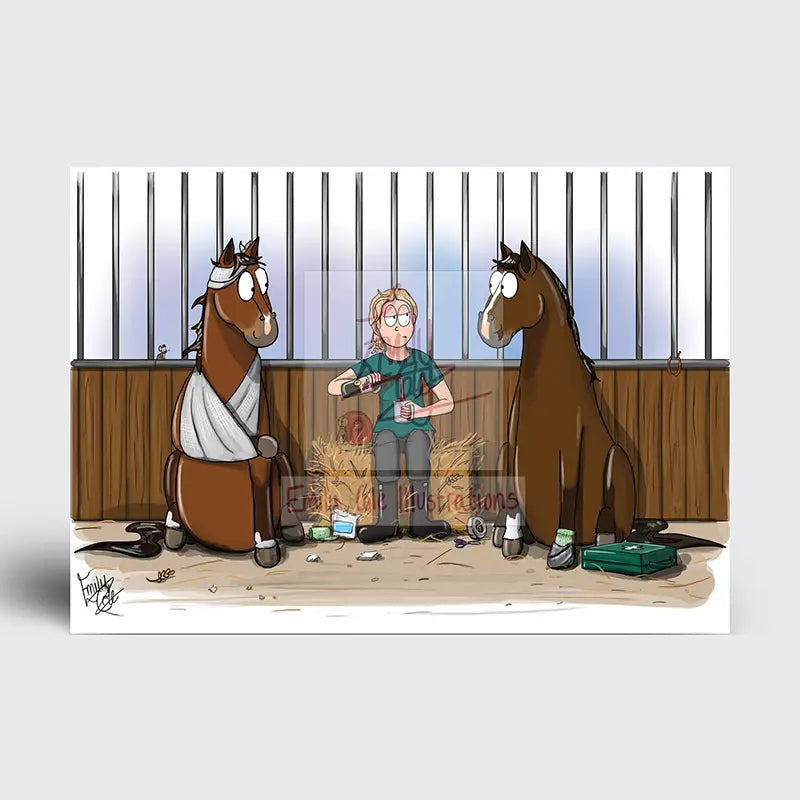2 for 1 Vet Special Greetings Card - Emily Cole Illustrations