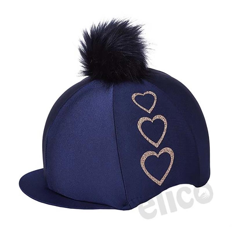 Capz Three Hearts Navy Hat Cover