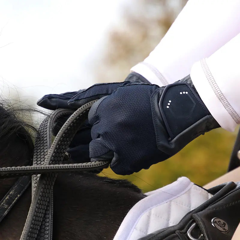 Coldstream Blakelaw Diamante Riding Gloves - Navy