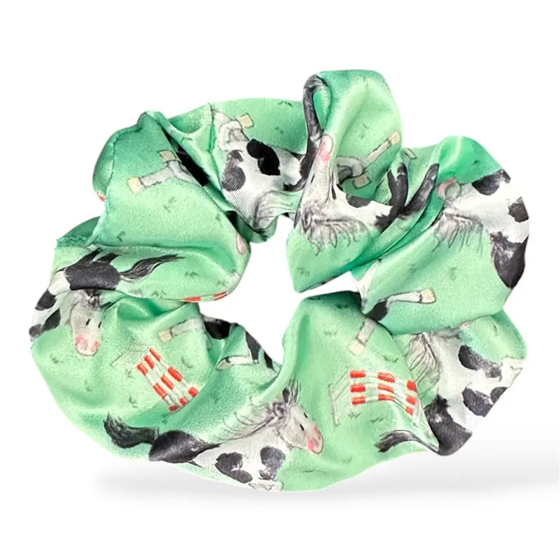 Horse Jumps Hair Scrunchie - Alex Clark Art