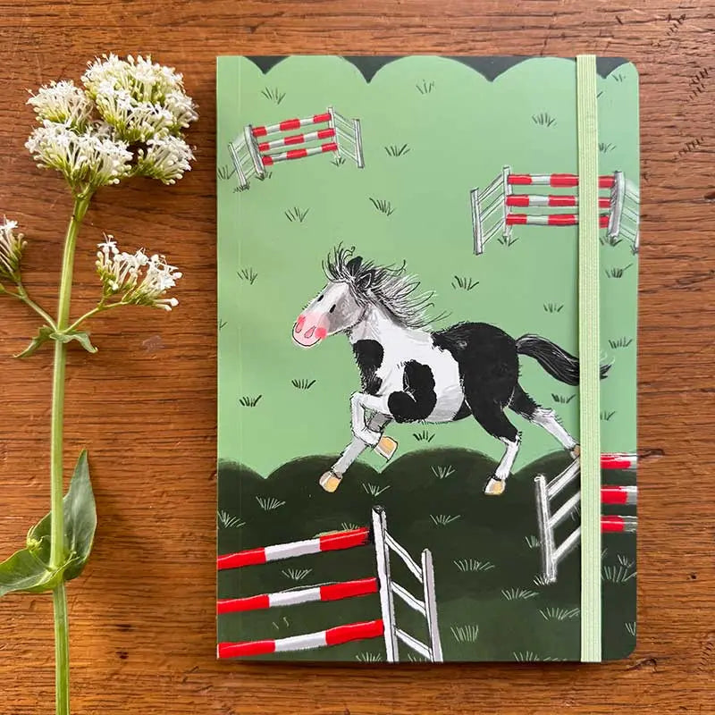 Horse Jumps Lined Notebook - Alex Clark Art