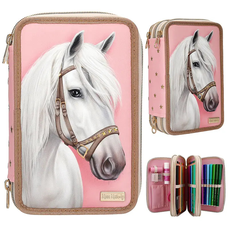 Miss Melody Triple Pencil Case - Rose