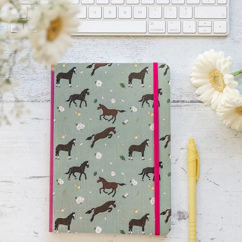 Bay Horse and Daisies A5 Notebook - Emily Cole Illustrations