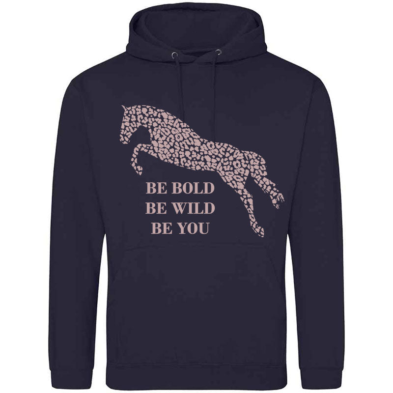 Be Bold Ladies Horse Hoodie - Navy 