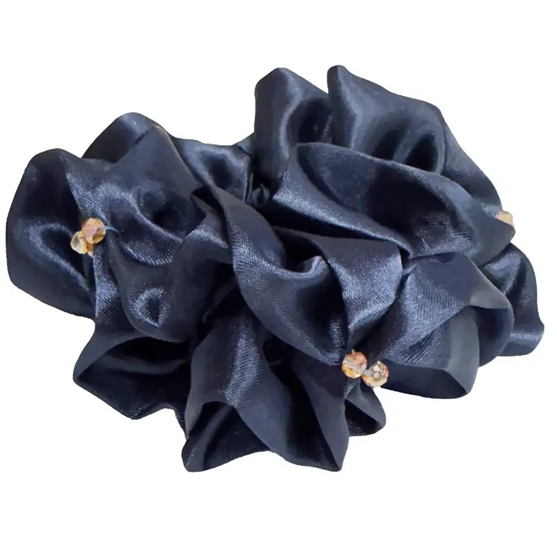 Equetech Blossom Crystal Hair Scrunchie - Navy / Rose Gold