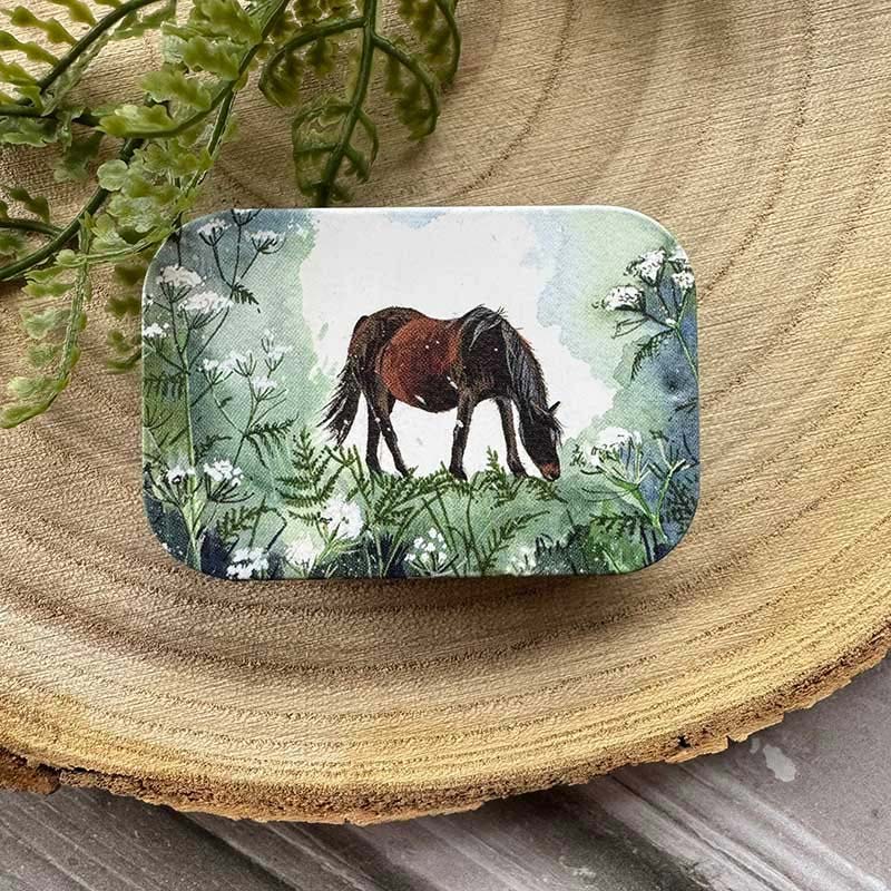 Horse and Cow Parsley Mini Sliding Tin