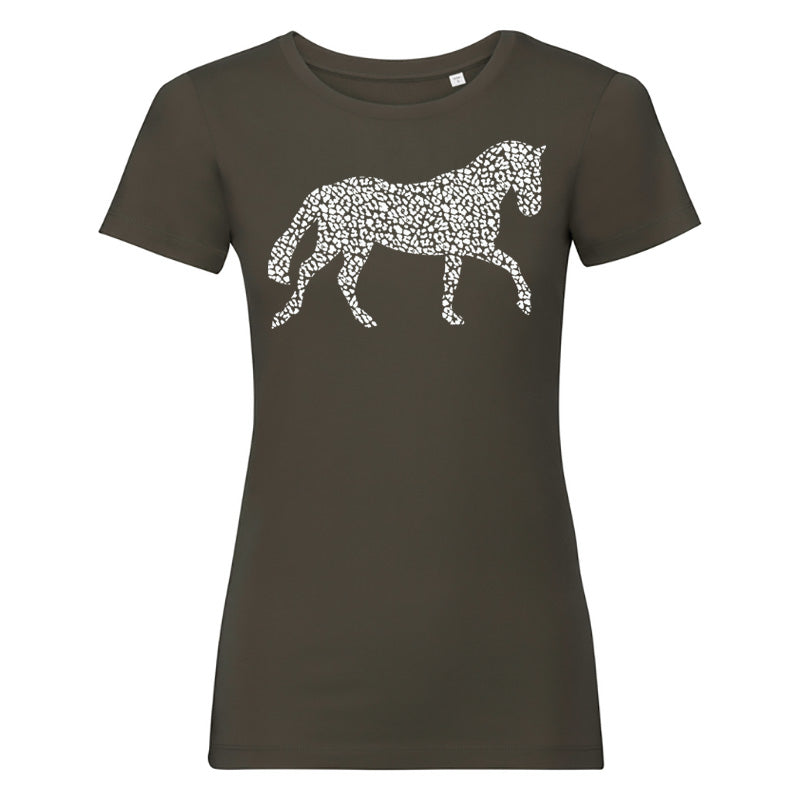 Wild About Horses Ladies Olive Organic Tee