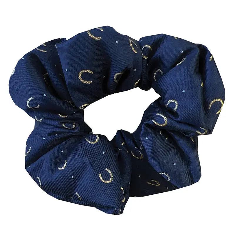 Equetech Horseshoes Design Navy Hair Scrunchie