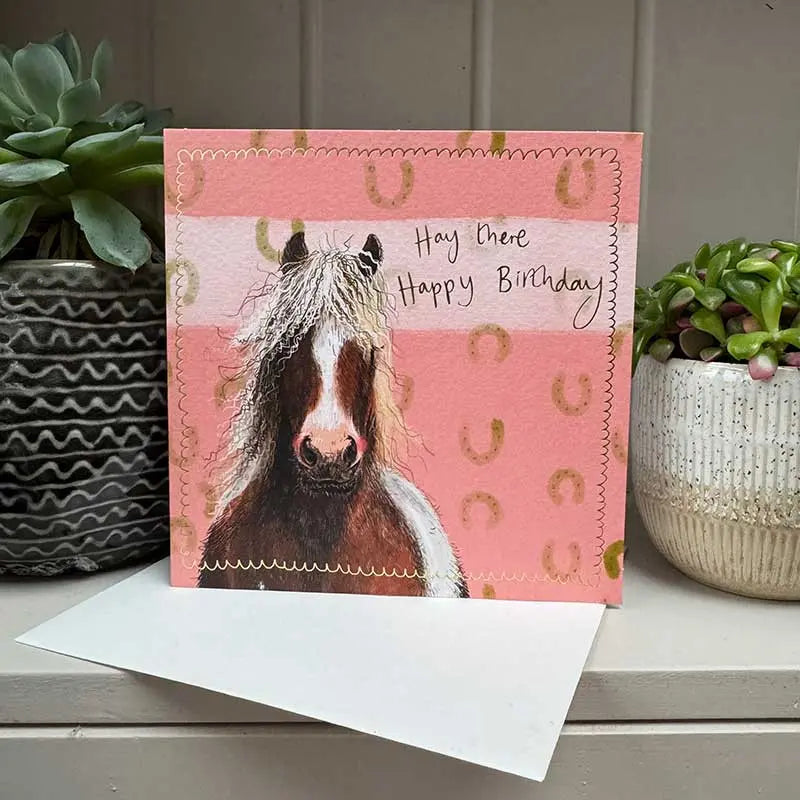 Horse Shoes Birthday Card - Alex Clark Art