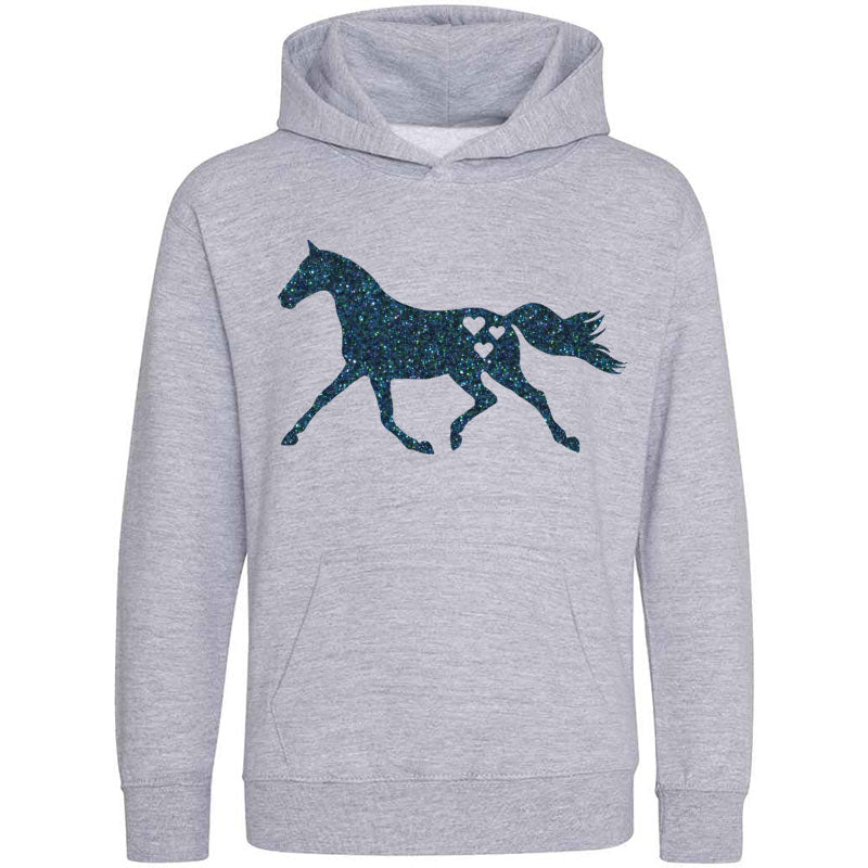 Glitter Heart Horse Children's Hoodie