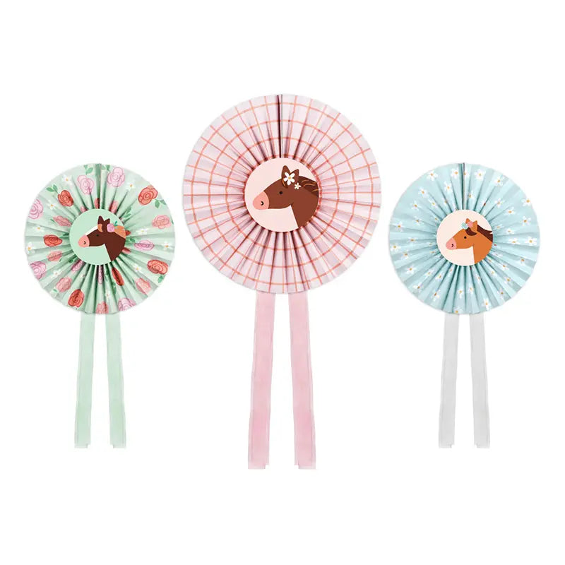 Pack of 3 Horse Party Rosettes
