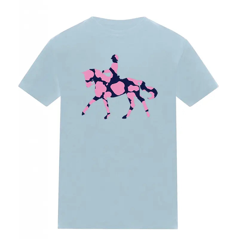 Horse and Rider Sky Blue Children's T Shirt