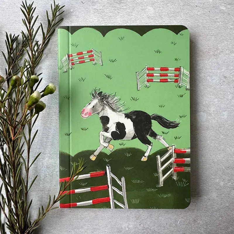 Horse Jumps Blank Mini Notebook