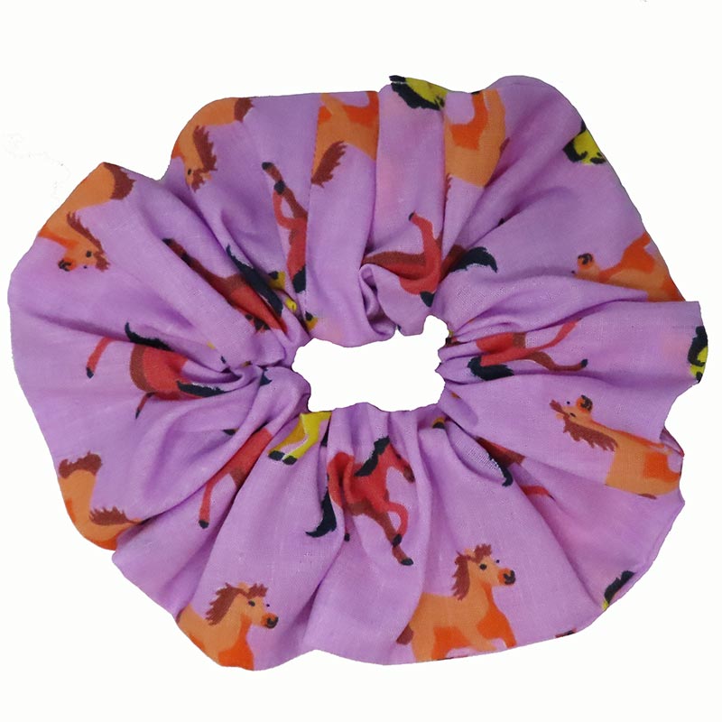 Lilac Ponies Hair Scrunchie 