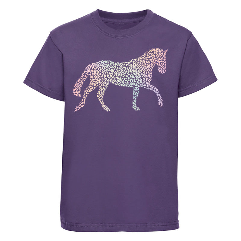 Ombre Horse Purple Children's T Shirt