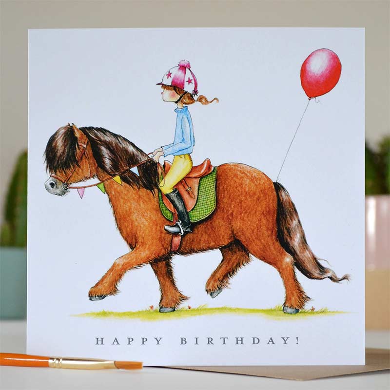 Pony Party Greetings Card Design