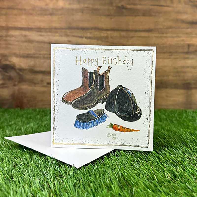 Riding Gear Birthday Card - Alex Clark Art