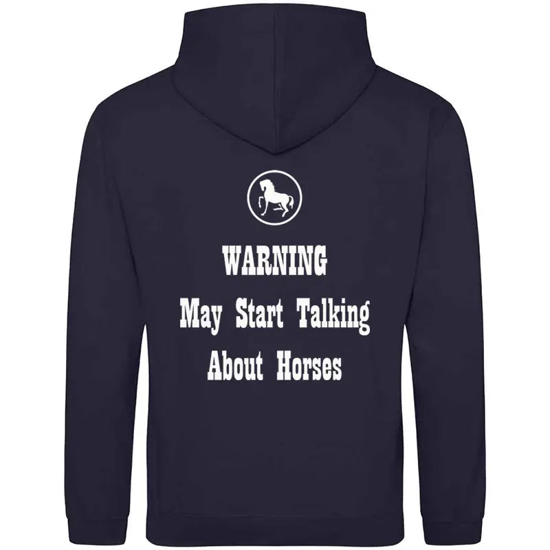 Warning Talking About Horses Ladies Hoodie - Navy