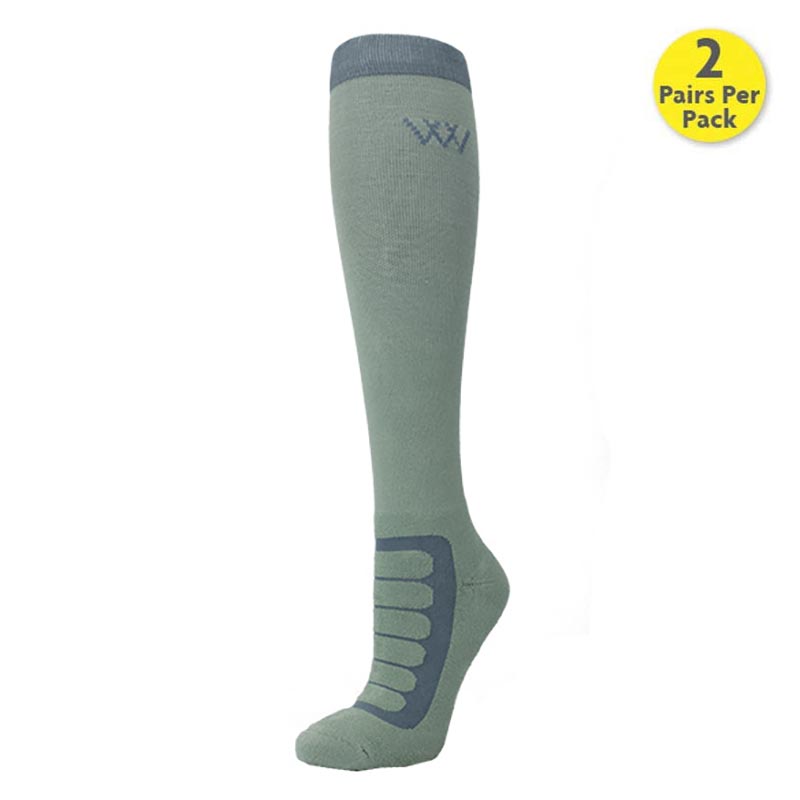 Woof Wear Ladies Long Bamboo Tech Riding Socks – Sage/ Steel